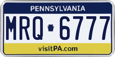 PA license plate MRQ6777