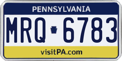 PA license plate MRQ6783