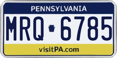 PA license plate MRQ6785