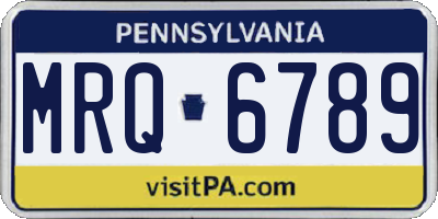 PA license plate MRQ6789