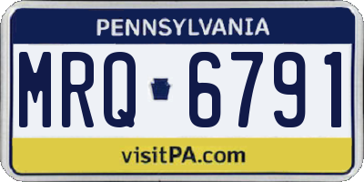 PA license plate MRQ6791