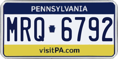 PA license plate MRQ6792