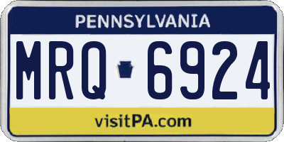 PA license plate MRQ6924