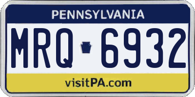 PA license plate MRQ6932