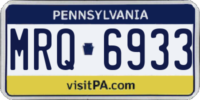 PA license plate MRQ6933