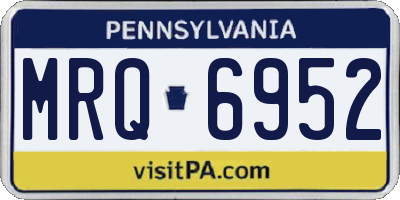 PA license plate MRQ6952