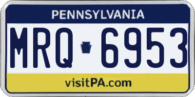 PA license plate MRQ6953