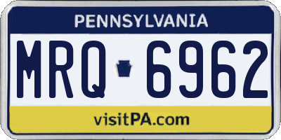 PA license plate MRQ6962