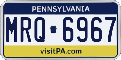 PA license plate MRQ6967