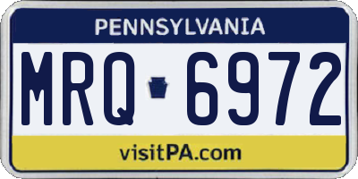 PA license plate MRQ6972