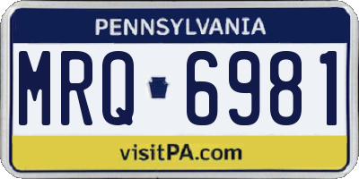 PA license plate MRQ6981