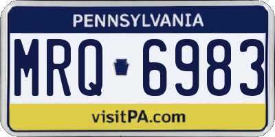 PA license plate MRQ6983