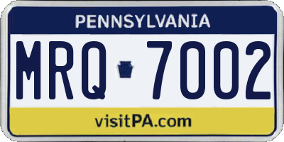 PA license plate MRQ7002