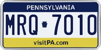 PA license plate MRQ7010