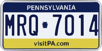 PA license plate MRQ7014