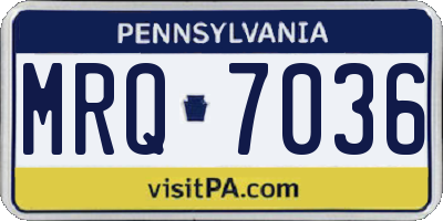 PA license plate MRQ7036