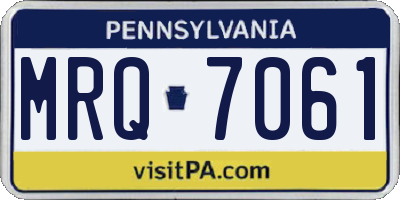 PA license plate MRQ7061