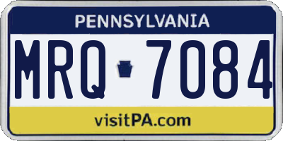 PA license plate MRQ7084