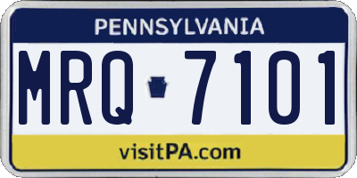 PA license plate MRQ7101