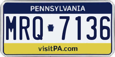 PA license plate MRQ7136