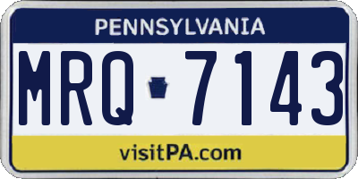 PA license plate MRQ7143