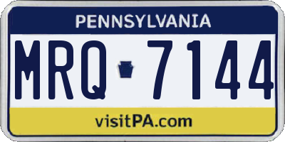 PA license plate MRQ7144
