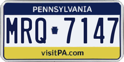PA license plate MRQ7147