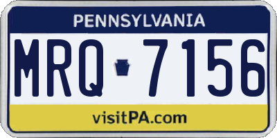 PA license plate MRQ7156