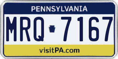 PA license plate MRQ7167