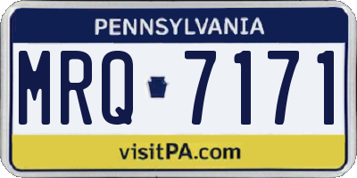 PA license plate MRQ7171