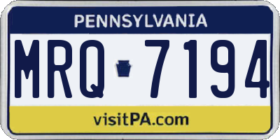 PA license plate MRQ7194