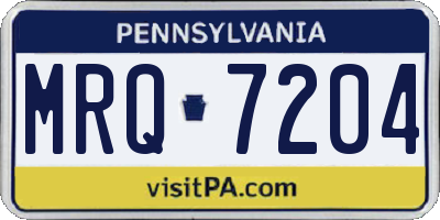PA license plate MRQ7204