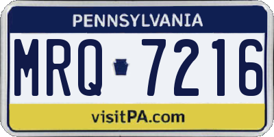 PA license plate MRQ7216