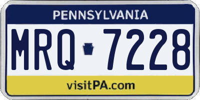 PA license plate MRQ7228