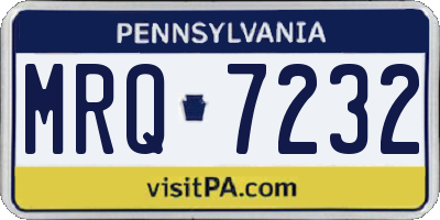 PA license plate MRQ7232