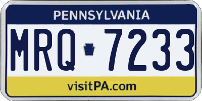 PA license plate MRQ7233