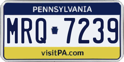 PA license plate MRQ7239