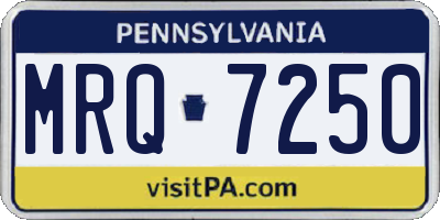 PA license plate MRQ7250