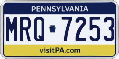 PA license plate MRQ7253