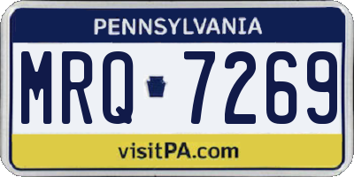 PA license plate MRQ7269