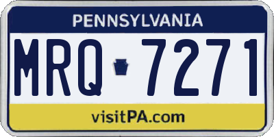 PA license plate MRQ7271