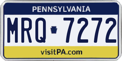 PA license plate MRQ7272