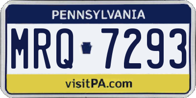 PA license plate MRQ7293