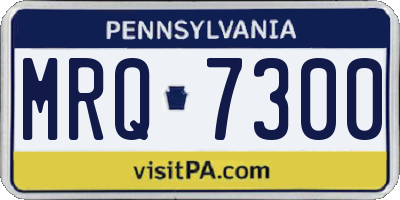 PA license plate MRQ7300
