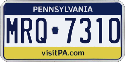 PA license plate MRQ7310