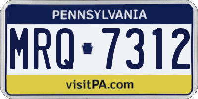 PA license plate MRQ7312