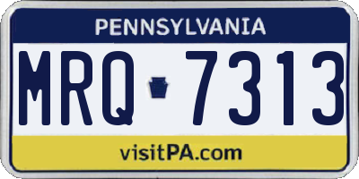 PA license plate MRQ7313