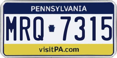 PA license plate MRQ7315