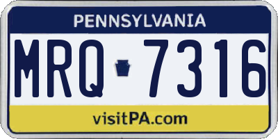 PA license plate MRQ7316