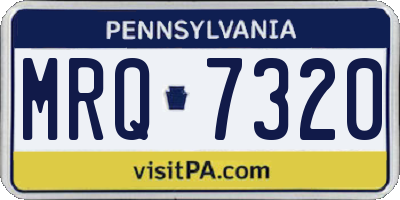 PA license plate MRQ7320